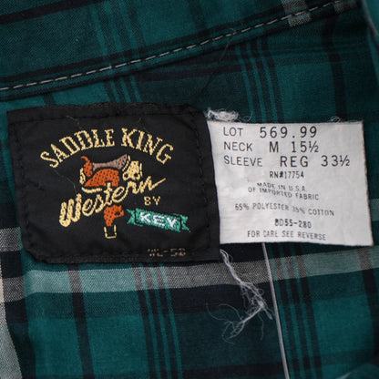 Vintage Green Plaid Long Sleeve Button Down