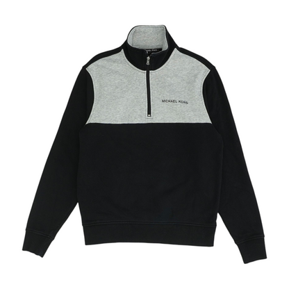 Black Color Block 1/4 Zip Pullover