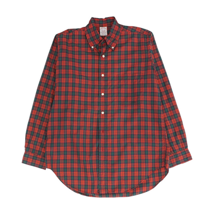 Red Plaid Long Sleeve Button Down