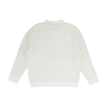 Beige Solid 1/4 Zip Sweater