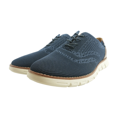 Navy Lace-Up Dress Shoes