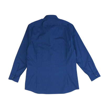 Navy Abstract Long Sleeve Button Down