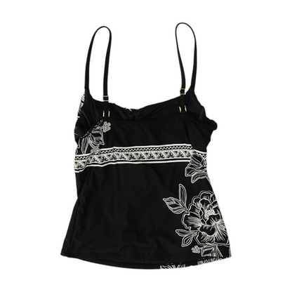 Black Floral Swim Top