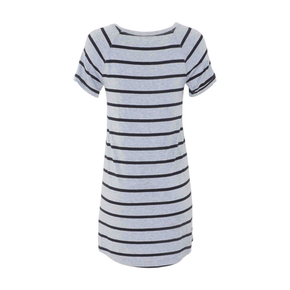 Gray Striped Mini Dress