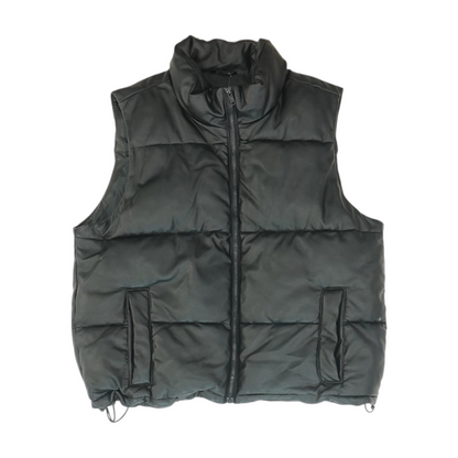 Black Solid Casual Vest