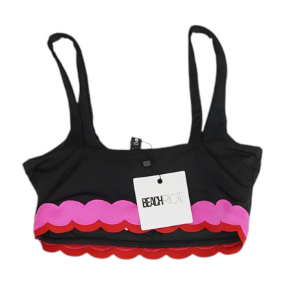 Black Color Block Swim Top