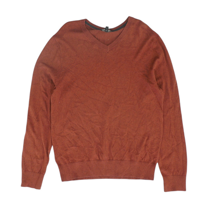 Rust Solid Pullover Sweater