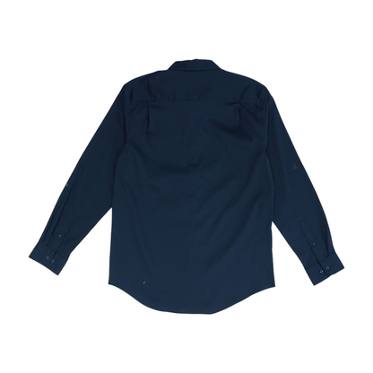 Navy Striped Long Sleeve Button Down