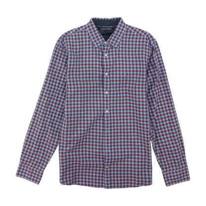 Burgundy Check Long Sleeve Button Down