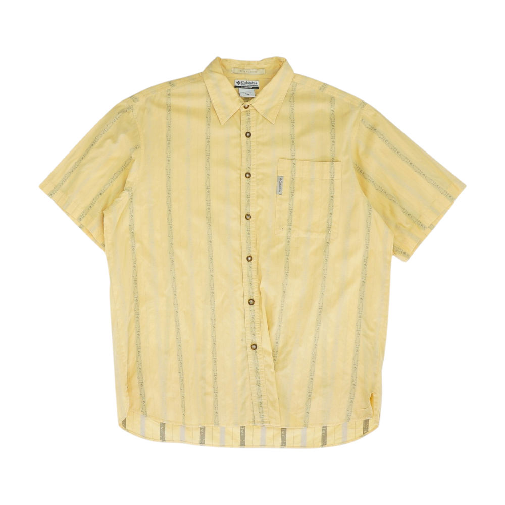 Yellow Striped Short Sleeve Button Down