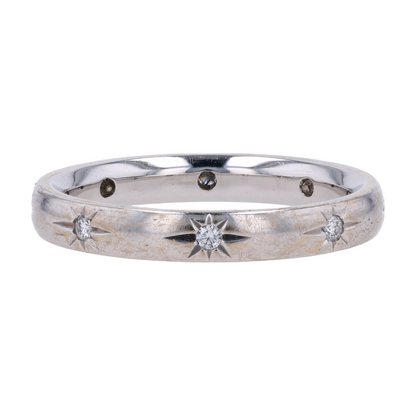 1/8 ctw 18K White Gold Diamond Band Ring