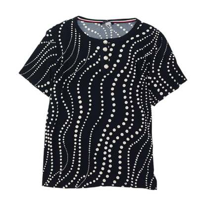 Navy Polka Dot Blouse