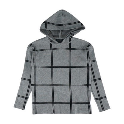 Gray Plaid Pullover Sweater