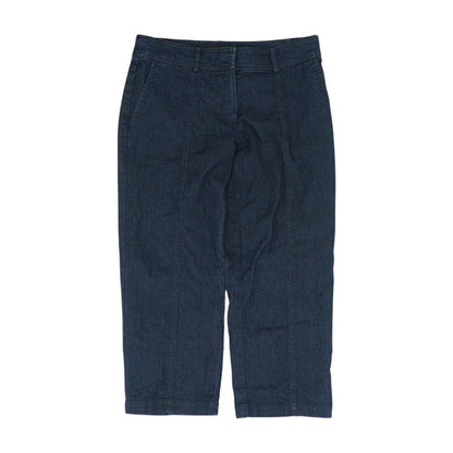 Blue Solid Capri Pants