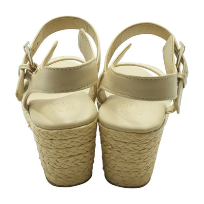Beige Wedged Sandals