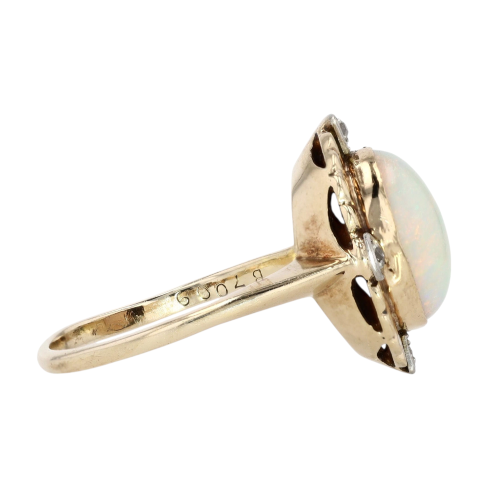 10K Two-Tone Gold Opal Fashion Ring