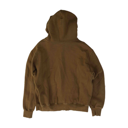 Brown Solid Hoodie Pullover