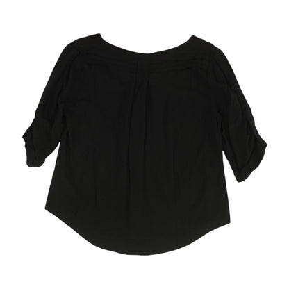 Black Solid 3/4 Sleeve Blouse