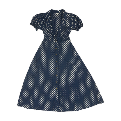 Navy Polka Dot Midi Dress