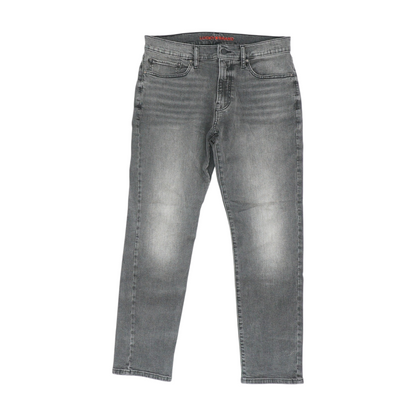 Gray Striped Regular Jeans