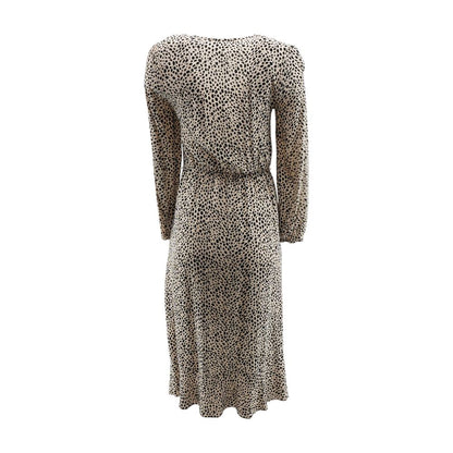Peach Animal Print Midi Dress