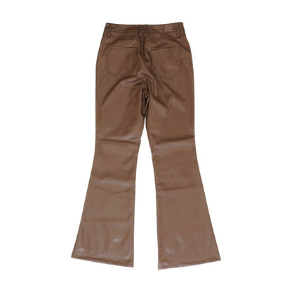 Brown Solid Five Pocket Pants