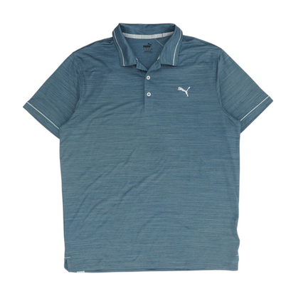 Blue Striped Short Sleeve Polo