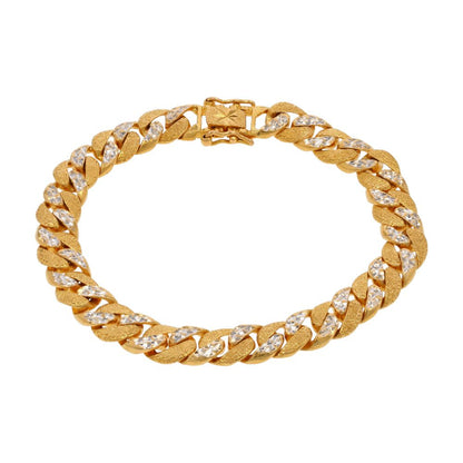22K Two Tone Gold Cuban Link Bracelet