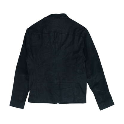 Black Animal Print Leather Jacket