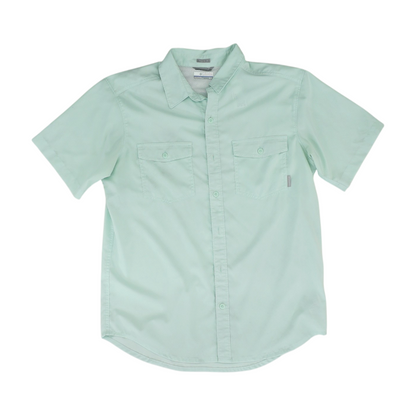 Green Solid Outdoor Button Down