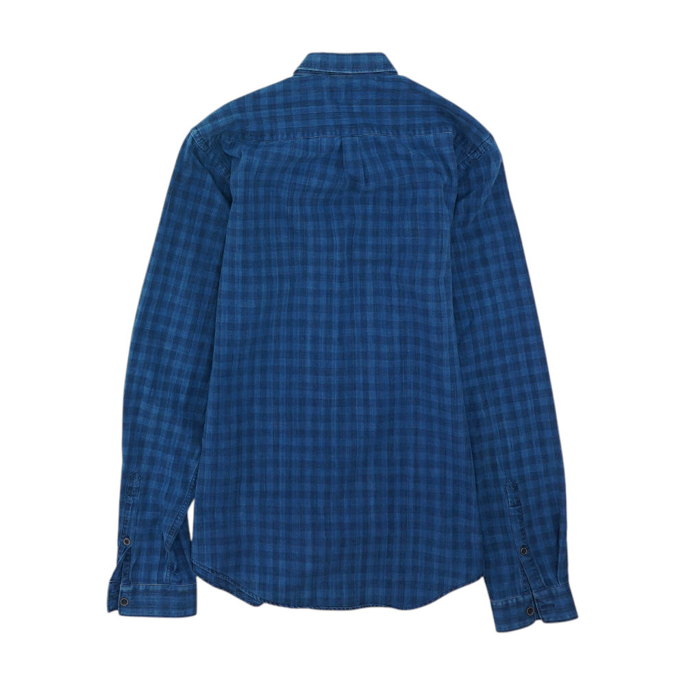 Blue Plaid Long Sleeve Button Down