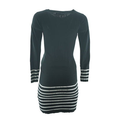 Black Striped Maternity Mini Dress