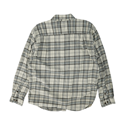 White Plaid Flannel Button Down