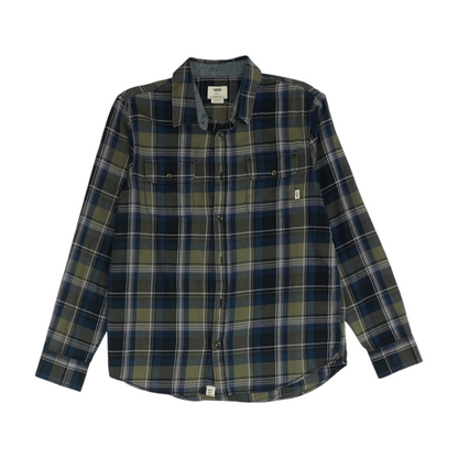Green Plaid Long Sleeve Button Down