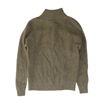 Brown Solid 1/4 Zip Sweater
