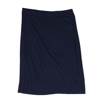 Navy Solid Midi Skirt