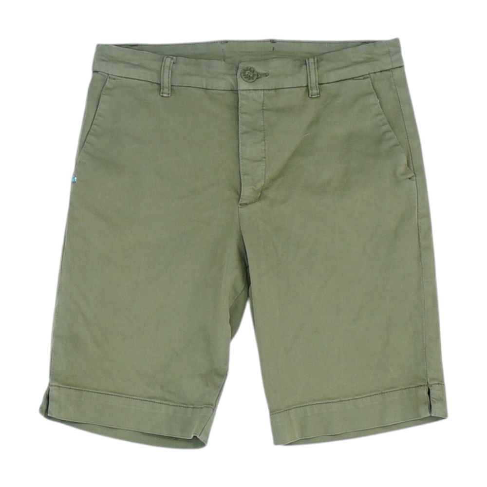 Green Solid Chino / Khaki Shorts
