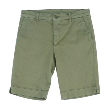 Green Solid Chino / Khaki Shorts