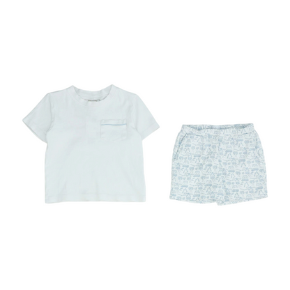 White Short Sleeve Set
