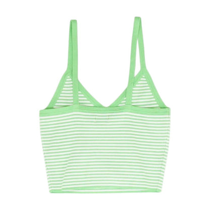 Green Striped Tank Knit Top