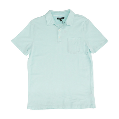 Blue Solid Short Sleeve Polo
