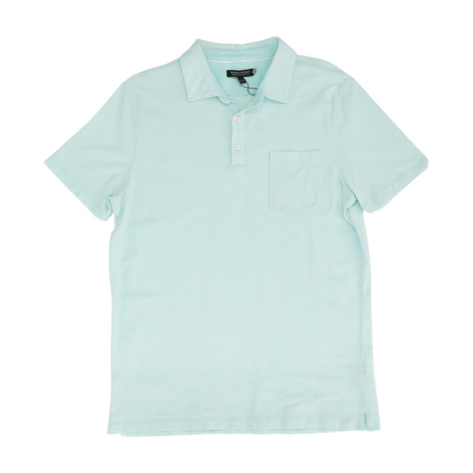 Blue Solid Short Sleeve Polo