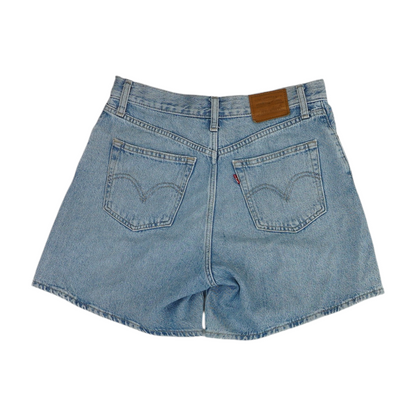 Blue Solid Denim Shorts