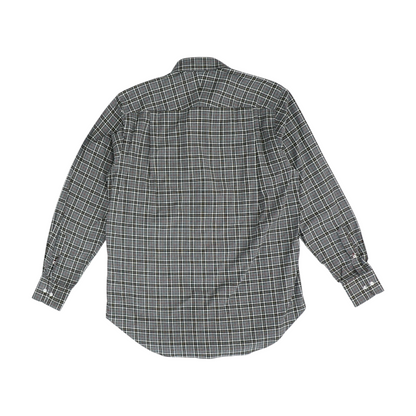 Gray Plaid Long Sleeve Button Down