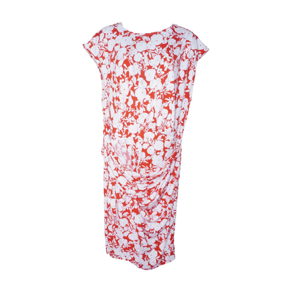 Red Plus Print Midi Dress
