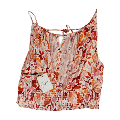 White Floral Sleeveless Blouse