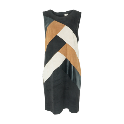 Black Color Block Midi Dress