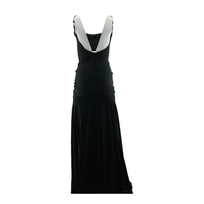 Black Solid Maxi Dress