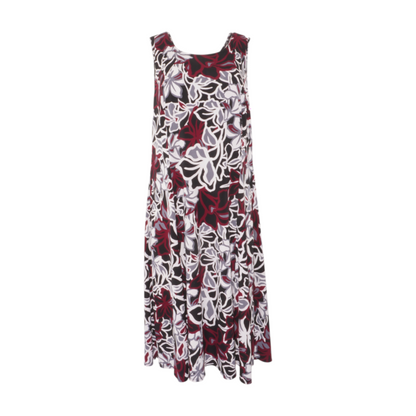 Black Plus Size Floral Midi Dress