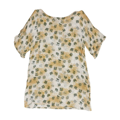 Multi Graphic Short Sleeve Blouse